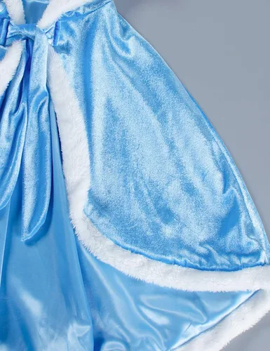Vista 9 de Party Chili Fur Princess Hooded Cape Cloaks Costume for Girls Dress Up