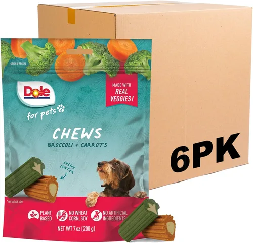 Vista 7 de Dole para Mascotas Masticables para Perros Recién Traídos, Golosinas para Perros Surtidas Sabor Plátano y Calabaza, 7oz Con Sabor de Verduras