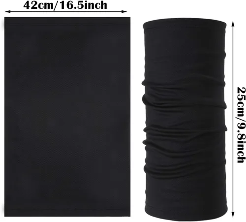 Vista 6 de 6 piezas de protección solar UV cuello polaina bufanda verano cubierta facial pasamontañas transpirable bandana negro, Negro