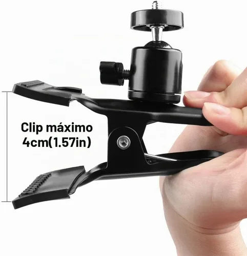 Vista 6 de Mr.Power Soporte para guitarra y bajo con auriculares para transmisión en vivo, clip compatible con iPhone, compatible con teléfonos inteligentes
