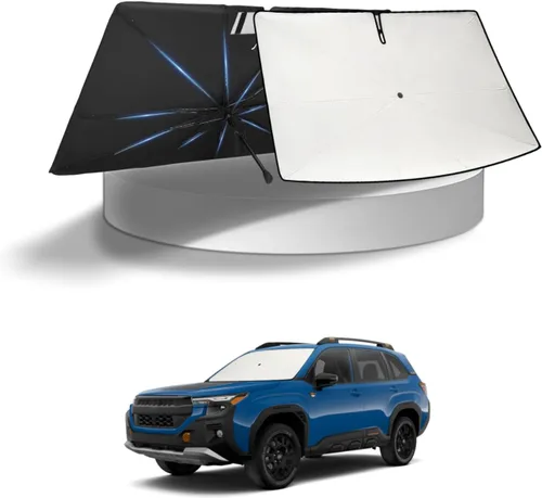 Vista 27 de KUST - Parasol plegable para parabrisas para BMW X1 E84, accesorios 2011 2012 2013 2014 2015, protector de visera de sol ajustable que bloquea