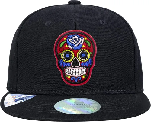 Vista 3 de tilgomedal Gorras de béisbol unisex con bordado de calavera para hombre