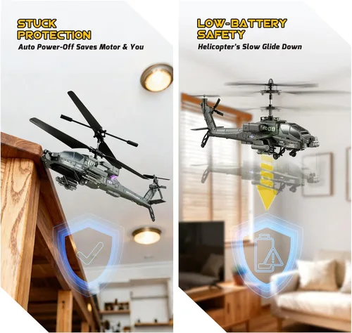 Vista 6 de XIKOTEC Helicóptero RC, Juguete de Helicóptero a Control Remoto para Niños, Principiantes y Adultos con Retención de Altitud, Giroscopio y Luz LED