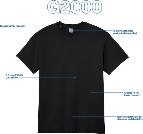Vista 4 de Gildan - Camiseta de ultraalgodón estilo G2000 para adulto, unisex, paquete múltiple