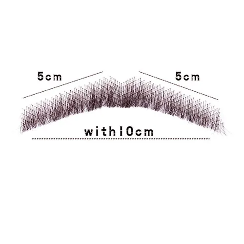 Vista 2 de Barba falsa para hombres, cabello humano falso cheurón, bigote realista, pelo facial falso atado a mano, barba de encaje para fiesta de disfraces