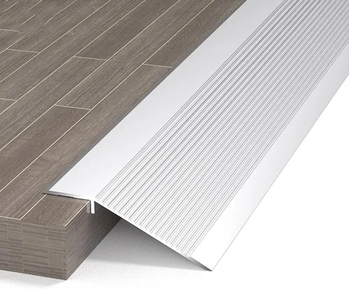 Vista 9 de Tiras autoadhesivas para cubrir el suelo, tira de umbral de transición de piso de aluminio de madera a azulejo, tira de puerta duradera y fácil