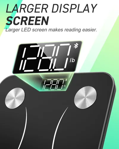 Vista 5 de INSMART Báscula de grasa corporal, báscula inteligente para peso corporal de 0.1 libras de alta precisión, báscula digital de peso de baño para IMC