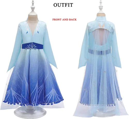 Vista 6 de LZH Vestido de princesa para niñas pequeñas trajes de manga larga accesorios