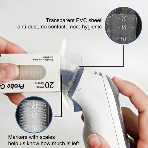 Vista 3 de Paquete de 200 tapas de sonda de termómetro de oído/tapas de repuesto/filtros de lente para todos los modelos Braun, termómetros, filtros de lente