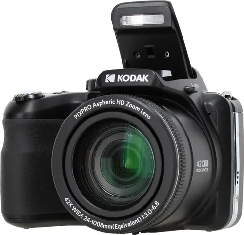 Vista 2 de Kodak PIXPRO AZ425 20MP 42x Zoom Vlogging Cámara digital (negro) Bundle