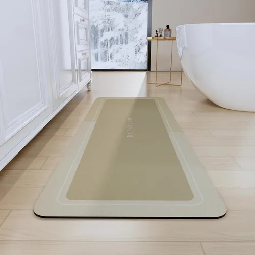 Vista 55 de Tapetes de baño antideslizantes de secado rápido, tapetes de baño de goma súper absorbentes para debajo de la puerta, tapetes de baño para baño, Azul
