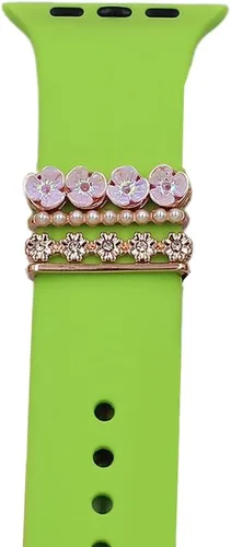 Vista 2 de 1 juego de abalorios de reloj para Apple Watch Series 9 8 SE 7 6 5 4 3 2 1 Correa de reloj Anillo decorativo