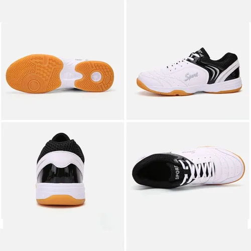 Vista 5 de Maylrvjv Zapatos de bádminton para hombre, ligeros, resistentes al desgaste, para entrenamiento de cancha, raqueta, squash, tenis atléticos