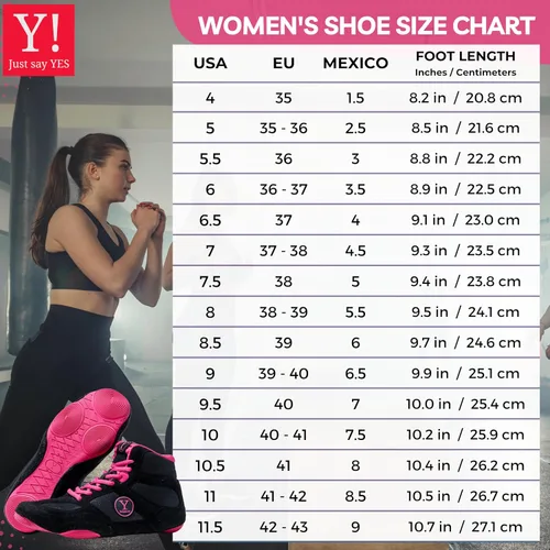Vista 2 de Yes! Athletics Defiant2 - Zapatos de lucha libre para mujer, suela de goma 100% antideslizante, zapatos de boxeo ligeros para mujer, MMA duraderos