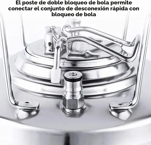 Vista 5 de TMCRAFT Mini barril de bloqueo de bola de acero inoxidable de 1.6 galones