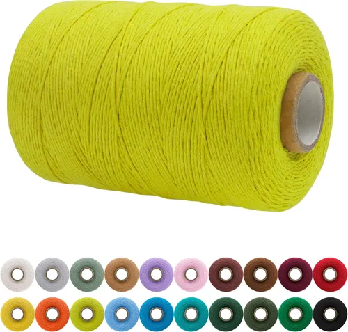 Vista 132 de JeogYong Cordón de macramé de un solo hilo 3 mm x 109 yardas (328 pies) Cuerda de algodón suave Hilo de macramé de 3 mm, suministros de macramé
