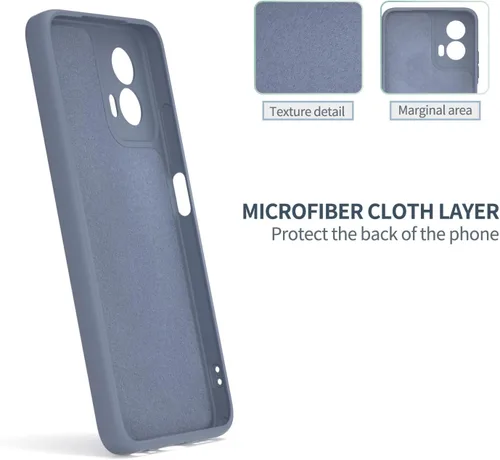 Vista 5 de Funda Moto G Power 5G 2024, silicona líquida, delgada, suave, TPU Fit, protección de cuerpo completo, a prueba de golpes, para G Power 2024 5G (gris)