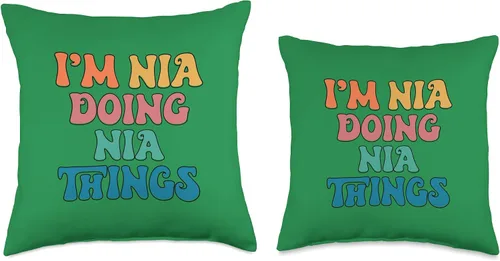 Vista 3 de For Someone Named Nia Designs Funny Name, Nia Things - Almohada de 16 x 16 pulgadas, multicolor