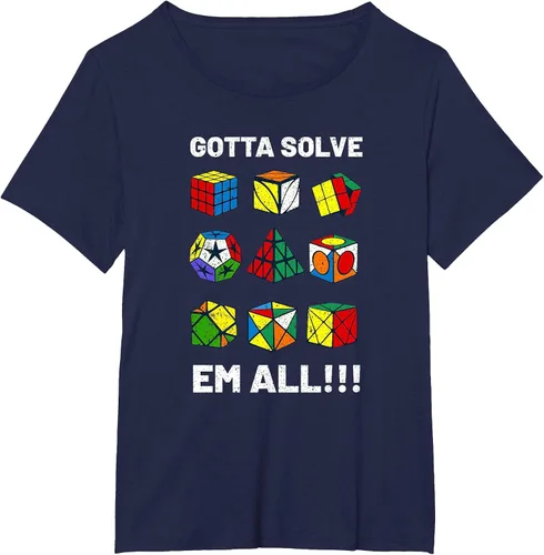 Vista 40 de Competitive Puzzle Cube Gotta Solve Em All Speed Cubing T-Shirt Asphalt Grey