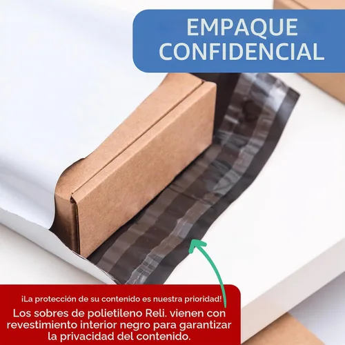 Vista 5 de Reli. Sobres de polietileno 14.5x19 500 piezas a granel Bolsas de envío/sobre de envío