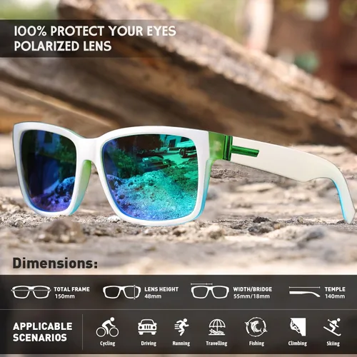 Vista 4 de MEETSUN Gafas de sol polarizadas cuadradas para hombres y mujeres clásicas retro deportes pesca conducción UV400 L