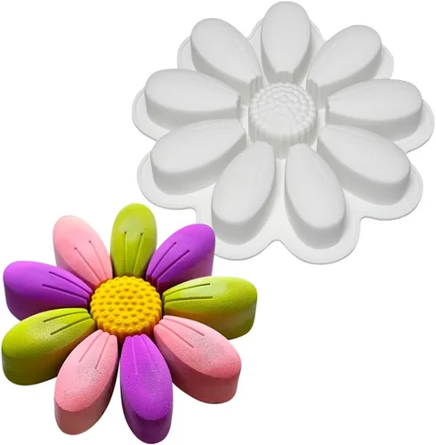 Vista 4 de mostsom Moldes de Chocolate de Girasol para Hacer en Casa (DIY), Moldes de Silicona para Dulces, Bandejas Antiadherentes para Hornear Galletas