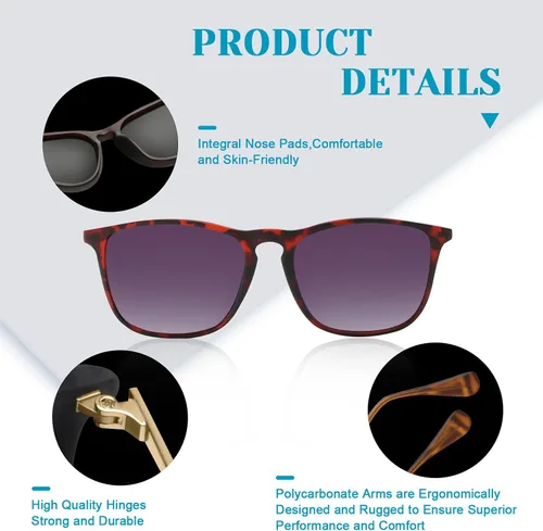 Vista 4 de KALIYADI Gafas de sol polarizadas para mujer, estilo retro redondo vintage y protección UV