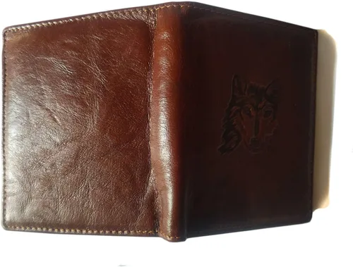 Vista 67 de Hombres Cool Eagle Wolf Caballo Totem Cuero Vaca Vertical Cartera Cremallera Multi-tarjeta Titular, Tótem de caballo, Minimalista