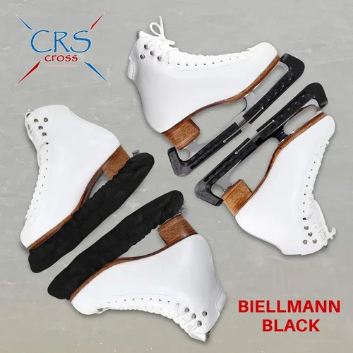 Vista 8 de CRS Cross - Juego de regalo de protectores de patines sobre hielo, guardas de tela y toallas, cubiertas suaves para cuchillas de patinaje artístico