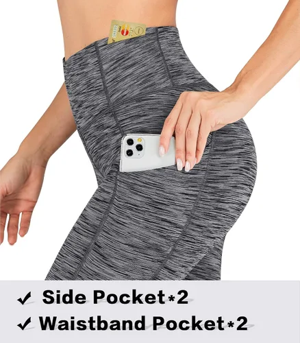 Vista 4 de IUGA - Leggings para mujer con bolsillos tiro alto y levantamiento de glúteos para yoga y entrenamiento con 4 bolsillos