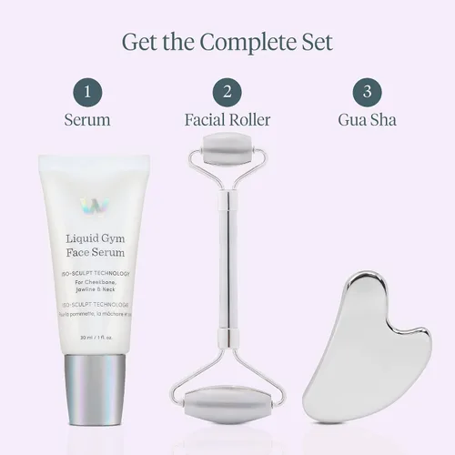 Vista 6 de Wonderskin Rodillo facial líquido para gimnasio, masajeador facial de acero inoxidable para ojos hinchados y ojeras, herramienta para esculpir