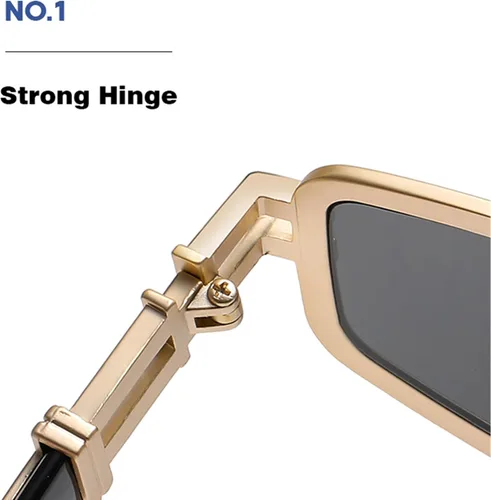 Vista 3 de bullabulling Gafas de sol retro de doble viga para hombre, gafas de sol de moda para mujer, protección