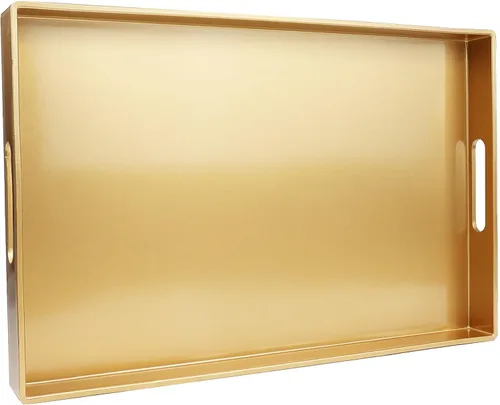 Vista 28 de Spsyrine Bandeja Decorativa Azul para Sala de Estar, Bandeja Cuadrada Moderna de Plástico para Servir Café para Mesa Otomana Baño Cocina, 13"*13