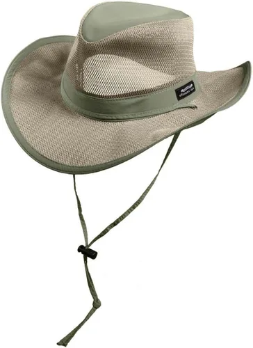 Vista 8 de Sombrero de Sol Safari de Corona de Malla para Hombres, Ala de 3 pulgadas, Cordón Ajustable para la Barbilla, Protección Solar UPF (SPF) 50+ Carbón