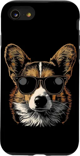 Vista 15 de iPhone 16 Corgi con gafas de sol divertido perro mamá papá Corgi caso