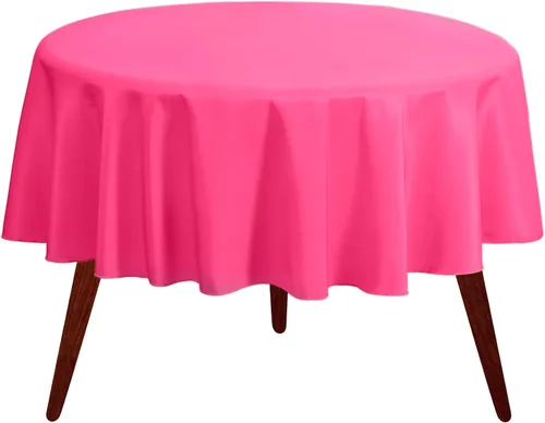 Vista 7 de Gee Di Moda Mantel redondo verde manzana de 70 pulgadas para mesas redondas de 24 a 48 pulgadas, tela lavable resistente, para mesa de bufé, fiesta