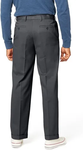 Vista 3 de Dockers Pantalones caqui cómodos de ajuste relajado para hombre - Plisados