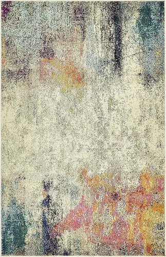Vista 11 de Tapete abstracto Unique Loom, colección Estrella, moderno, multiárea, Polipropileno, Beige