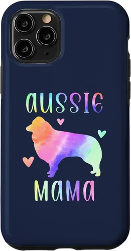 Vista 27 de iPhone 16 Aussie Mama Australian Shepherd Mom Rainbow Watercolor Case