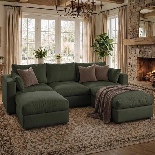 Vista 17 de Sofá modular Cloud modular con almacenamiento, sofá nube profundo de gran tamaño, sofá beige para sala de estar, sofá en forma de L de 99 pulgadas
