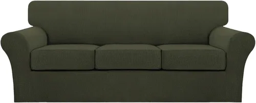 Vista 89 de Turquoize 2 fundas para sillas de sala de estar, funda de sofá con fundas de cojín individuales, funda de muebles para sillas (silla, beige biscotti)