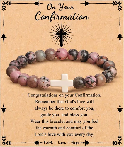 Vista 11 de Pulsera cruz JoycuFF para mujer, regalos de fe cristiana para mujer, joyería católica religiosa de Pascua, joyería cristiana, pulseras con cuentas