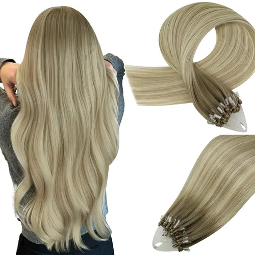 Vista 72 de Easyouth Extensión de cabello humano rubio con cola de caballo, extensiones de cabello humano rubio dorado con reflejos rubios, extensiones
