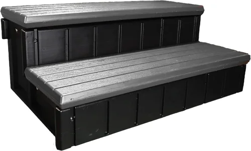 Vista 9 de Confer Plastics Escalón de Bañera de Hidromasaje Deluxe de Dos Niveles de 36 Pulgadas de Ancho. Escalones de Spa Antideslizantes, Instalación Fácil