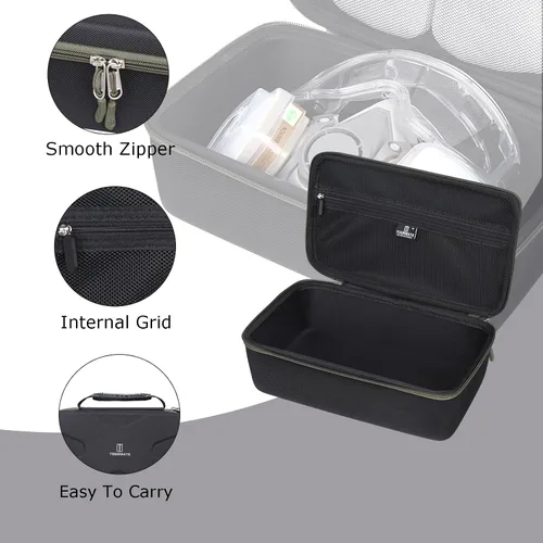 Vista 4 de Tourmate Funda rígida de EVA compatible con 3M media pieza facial, funda de viaje para 6200/07025(AAD)/6503QL/3M P100 cartucho respirador/filtro