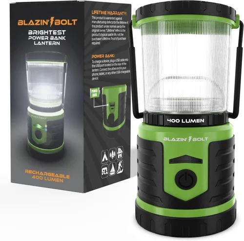 Vista 10 de Linterna recargable USB resistente de Blazin Bolt Banco de energía de 6000mAh 400 lúmenes 400 horas de luz 6 modos Para camping