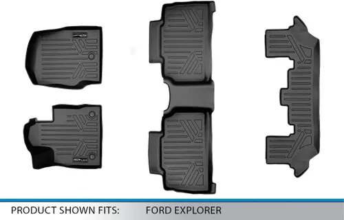 Vista 6 de SMARTLINER Juego de alfombrillas de 3 filas compatibles con Ford Explorer 2020-2023 Ford Explorer 2020 - 2025