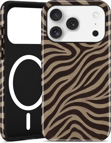 Vista 26 de Jusy Funda magnética Zebra para iPhone XR, color negro