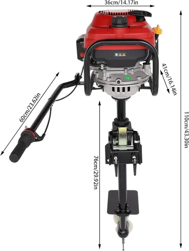 Vista 8 de Motor fuera de borda de 4 tiempos, motor fuera de borda profesional de 3.5 KW 200 CC, motor de lancha de pesca inflable resistente, con sistema CDI