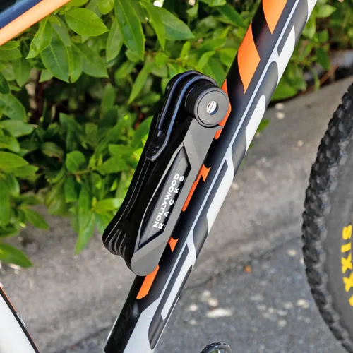 Vista 8 de Hollywood Racks Cerradura plegable antirrobo para bicicleta, negro, cerradura de llave, compacta, ligera
